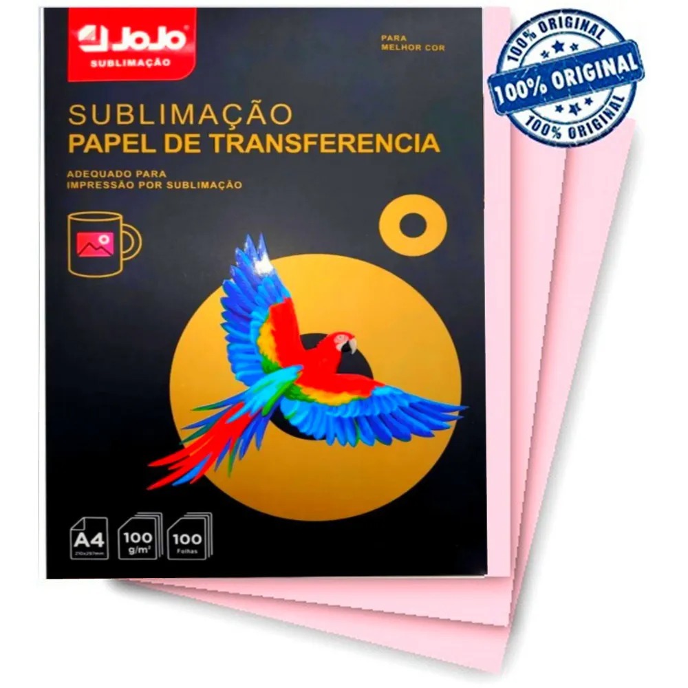 Pacote de Folhas Sublimáticas Fundo Rosa A4 Jojo — 100 folhas