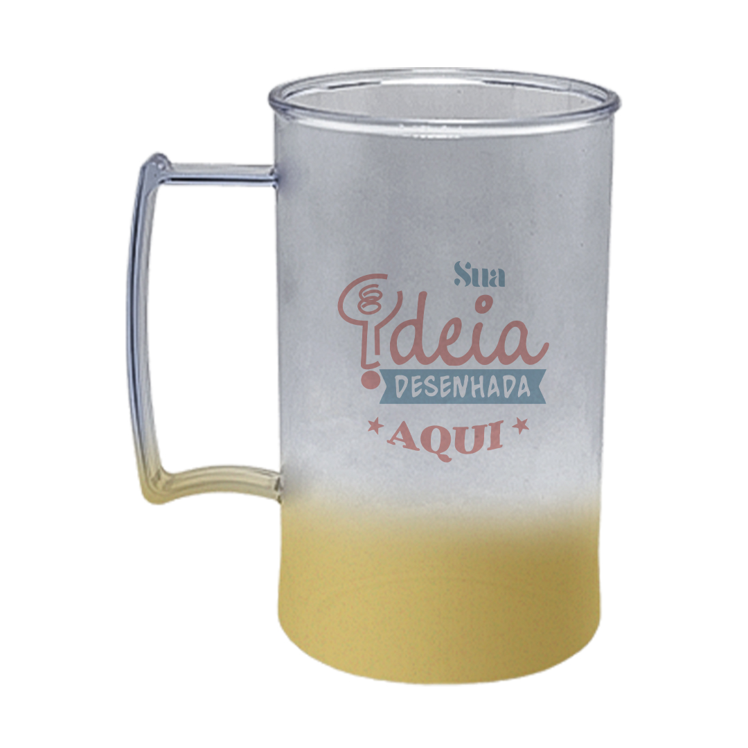 Caneca acrilico chopp 430ml degradê personalizado