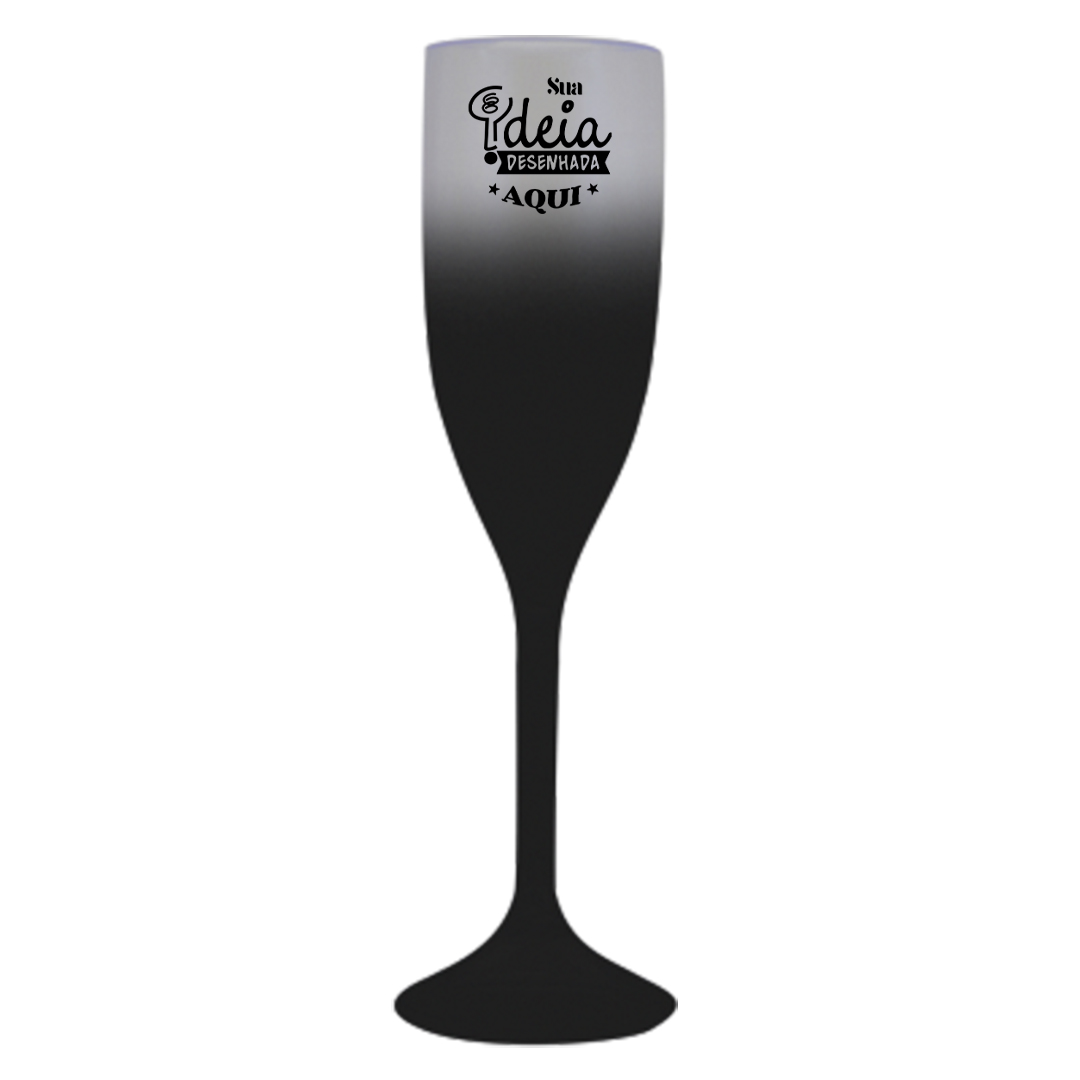 Taça de champanhe acrilico190ml degradê personalizada